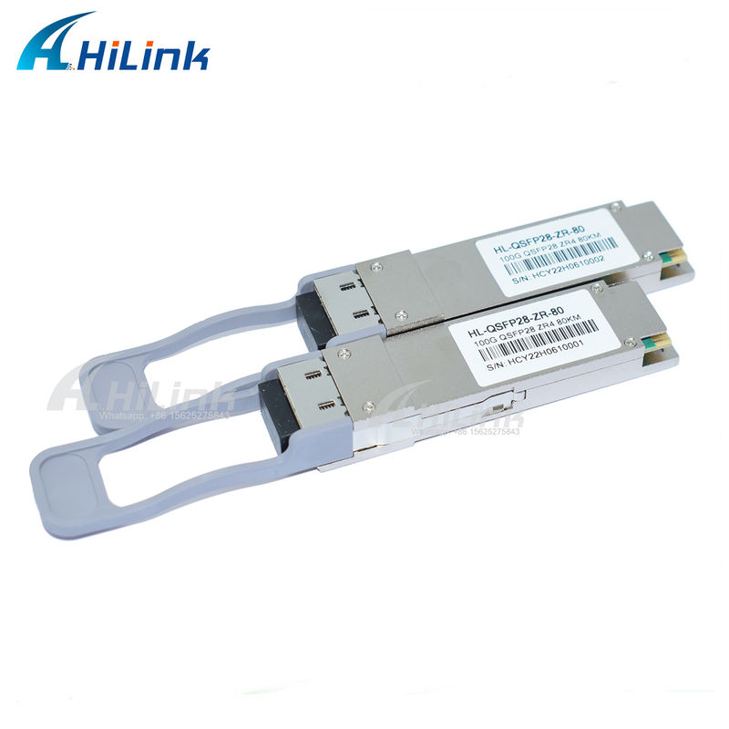 100Gb/s 80km QSFP28 Transceiver Hot Pluggable Duplex LC Connector LAN WDM EML TOSA SOA PIN SMF