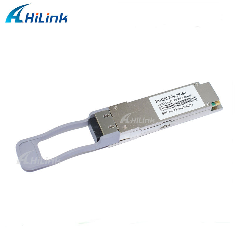100Gb/s 80km QSFP28 Transceiver Hot Pluggable Duplex LC Connector LAN WDM EML TOSA SOA PIN SMF