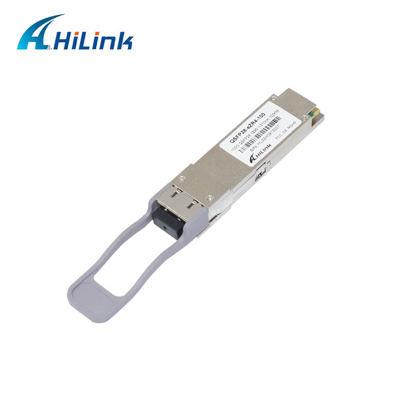 100Gb/s 100km QSFP28 Transceiver Hot Pluggable Duplex LC Connector LAN WDM EML TOSA SOA PIN SMF with FEC