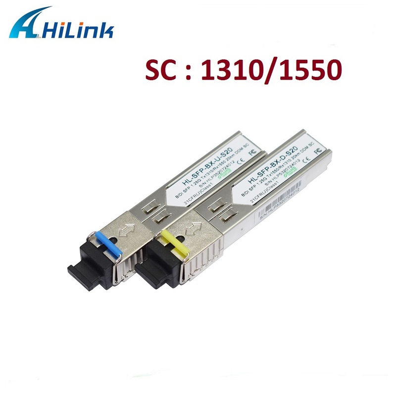 1.25G BIDI SFP Transceiver 1310/1550nm 20KM Single SC RoHS Compliant for Gigabit Ethernet