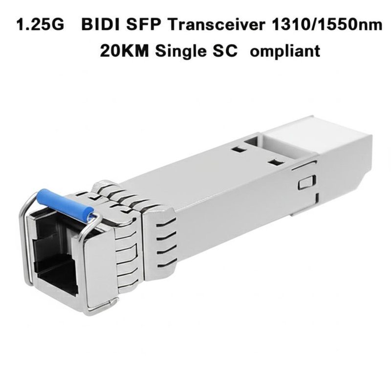 1.25G BIDI SFP Transceiver 1310/1550nm 20KM Single SC RoHS Compliant for Gigabit Ethernet