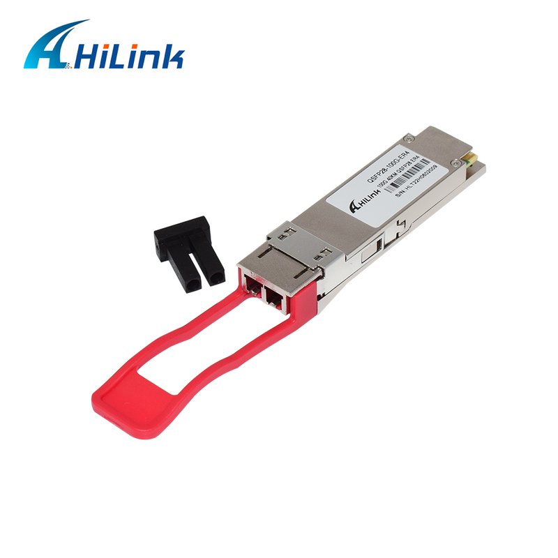 QSFP28 100G Optical Transceiver Module with 40km Reach, Low Power Consumption (<4.5W), and RoHS 6/6 Compliance for Data Centers