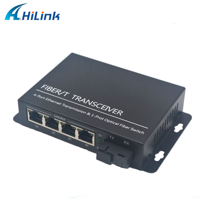 Hilink Gigabit Ethernet Fiber Optical Media Converter  1 Fiber Port & 4 x 10/100/1000Base TX Converter