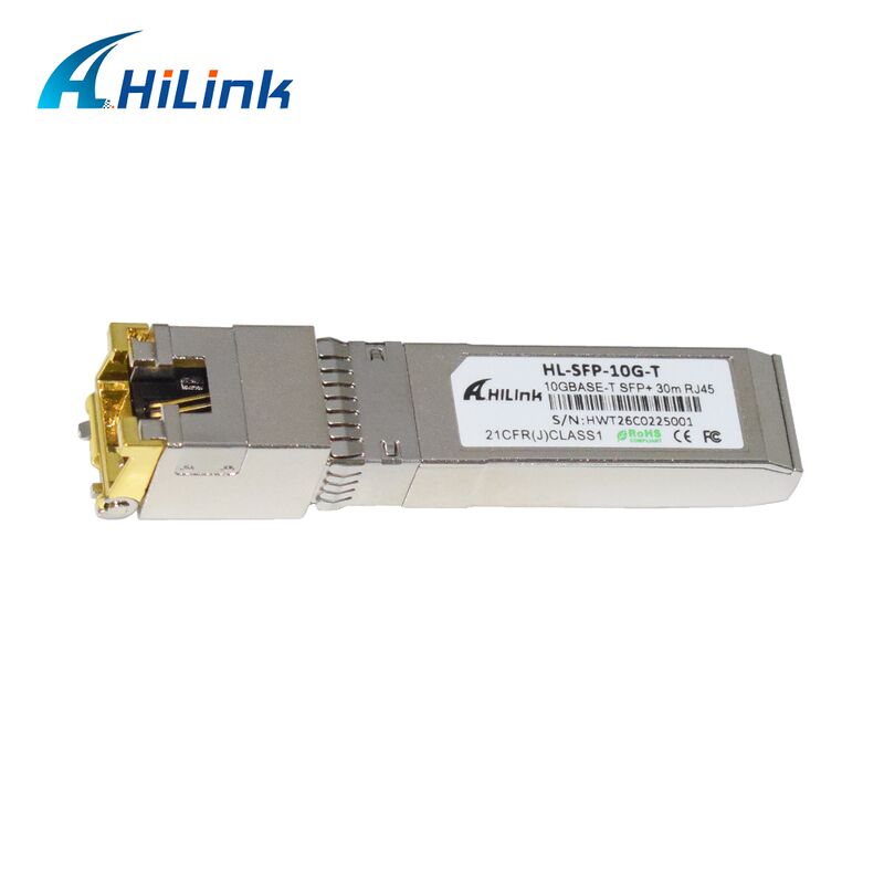 Hilink 10G Data Rate SFP+ Transceiver with 30M/80M Distance and RoHS Compliant 10GBASE-T Copper Module