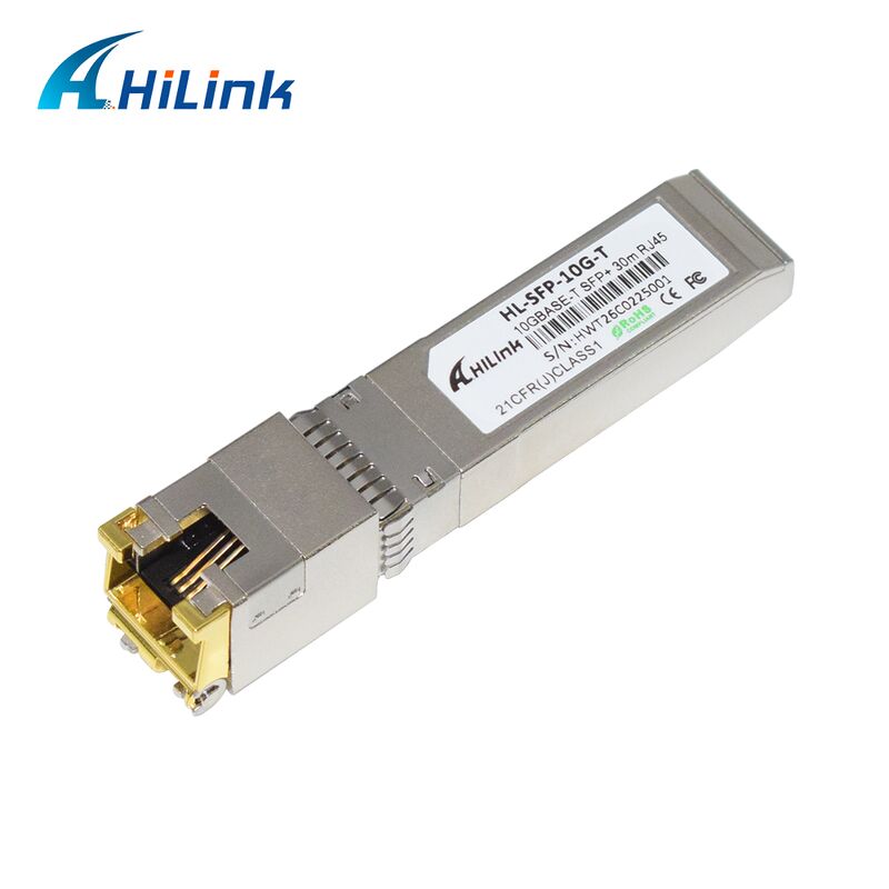 Hilink 10G Data Rate SFP+ Transceiver with 30M/80M Distance and RoHS Compliant 10GBASE-T Copper Module