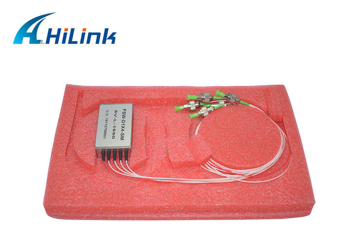 Hilink Mini Optic Switch 1X4 Single Mode FiHigh Channel Isolation With SC LC FC APC PC Connector