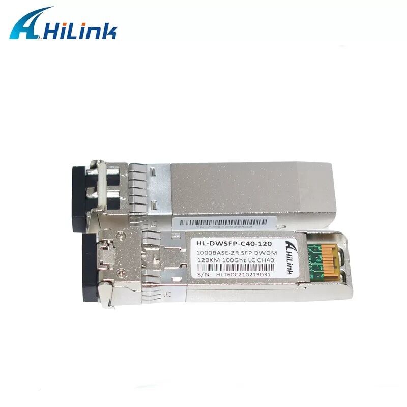 Hilink Compatible 1.25G DWDM SFP Optical Transceiver with Duplex LC Connector for 40km/80km/120km/160km Distance