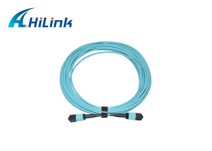 Multimode Fiber Cable WDM MPO Male To MPO Male Patch Cord 24 Core OM4 10M