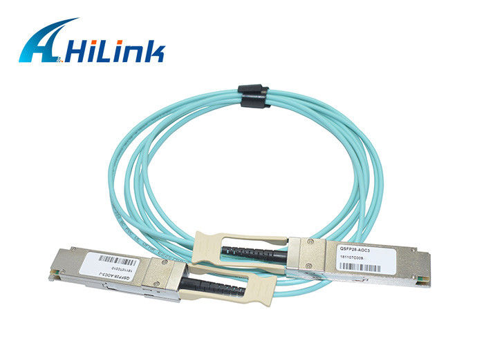 100G AOC Hilink Optical Active Cable For QSFP28 Port Switch