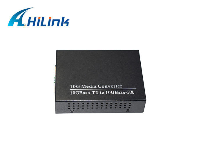 RJ45 Copper To 10GBASE-X SFP+ Fiber Media Converter FCC For Ethernet