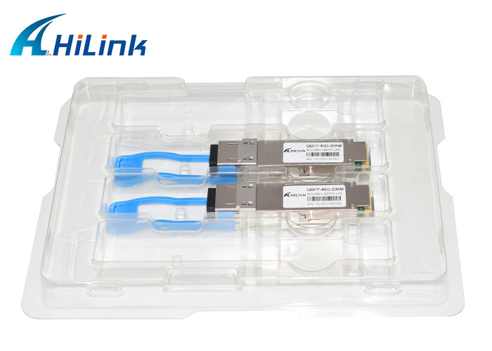 Duplex LC Connector QSFP+ Transceiver Hot Pluggable Single Mode 20km