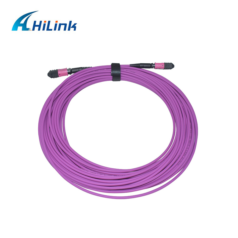 12C Female MPO Patch Cord OM4 15M LZSH PVA For QSFP Device