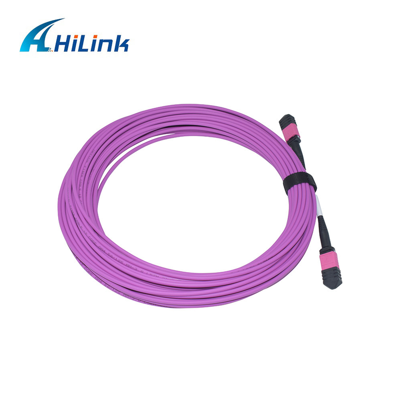 12C Female MPO Patch Cord OM4 15M LZSH PVA For QSFP Device